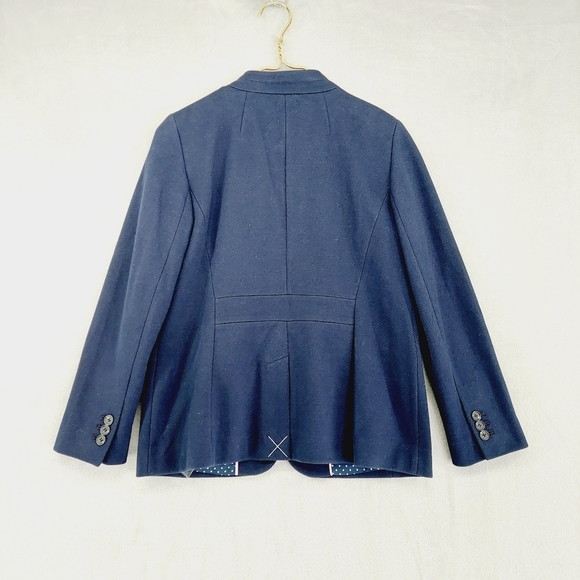 New Talbots Navy Cotton/ Nylon One Button Blazer P6972 - Picture 5 of 9